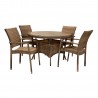 Garden furniture set WICKER table, 4 chairs (13360), cappuccino