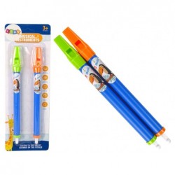 Set of Two Flutes for Children Blue Animals