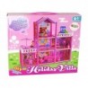 DIY Doll's House Dollhouse Furnished 129 Elements Pink