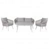 Garden furniture set ECCO table, sofa and 2 chairs, grey
