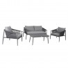 Garden furniture set WEILBURG table, sofa and 2 chairs