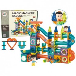 Magic Magnetic Bricks Slide For Balls 3D Builders 128 Elements