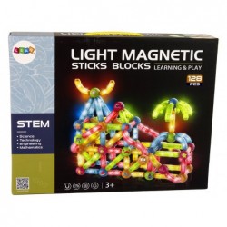 Glowing Ball Slide Magnetic Blocks 128 Elements