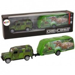 Jeep Vehicle Set with Pulling Dinosaur Trailer