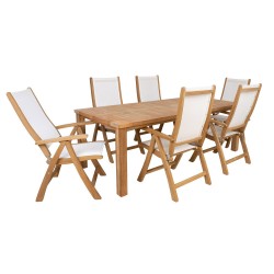 Обеденный комплект BALI стол, 6 складных стульев