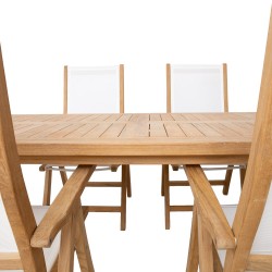 Söögilauakomplekt BALI 6-tooliga, valge