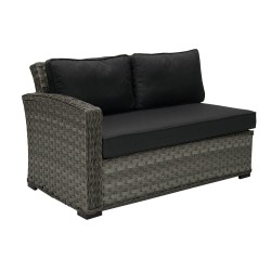 Garden furniture set GENEVA with cushions, corner sofa and table, aluminum frame with plastic wicker, color  dark grey
