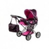 Doll Bogie and Stroller Alice- with Carrier, Bag and Bedding Black with Pink Dots