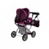 Doll Bogie and Stroller Alice- with Carrier, Bag and Bedding Black with Pink Dots