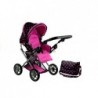 Doll Bogie and Stroller Alice- with Carrier, Bag and Bedding Black with Pink Dots