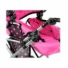 Doll Bogie and Stroller Alice- with Carrier, Bag and Bedding Black with Pink Dots