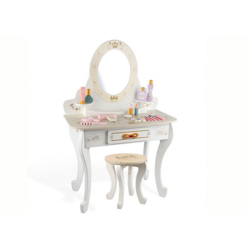 Wooden White Princess Dressing Table For Girl