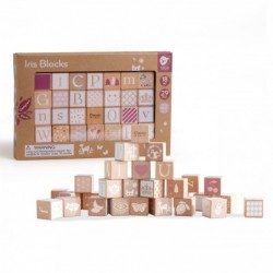 CLASSIC WORLD Wooden Blocks Pastel Puzzle Learning to Count Letters Patterns 29 pcs.
