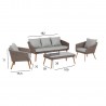 Garden furniture set NORWAY coffee table, sofa, 2 chairs