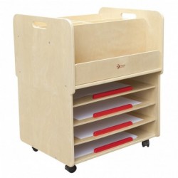 CLASSIC WORLD EDU Wooden Cabinet Trolley for Art Supplies