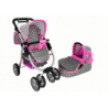 Baby Doll Stroller 2-in-1 Carrycot Bag Pink Stars
