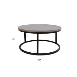 Coffee table BRITE D60xH32cm, grey