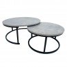 Set of coffee tables BRITU 2pcs, grey