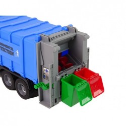 Rubbish truck Friction Drive Sound Blue 1:16 Waste Segregation