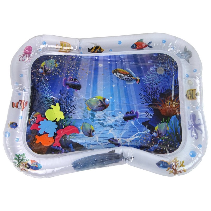Inflatable Water Mat For Toddlers White Sea World Animals.