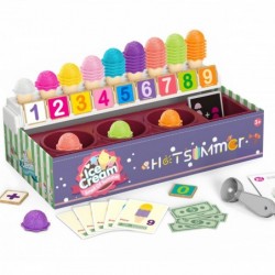 WOOPIE Ice Cream Parlor XXL Shop Set Little Salesperson + Learning to Count 87 pcs.