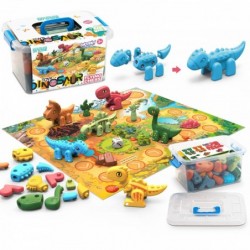 WOOPIE Construction Set 2in1 Dinosaurs Board Game + Dice 46 pcs.