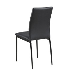 Обеденный стул DEMINA, 53x43,5x92cм, ткань  имитация кожи чёрный PU