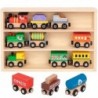 Tooky mänguasja puidust sõidukite vagunid magnetiga