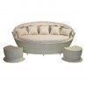 Sofa MUSE with foot stools, beige