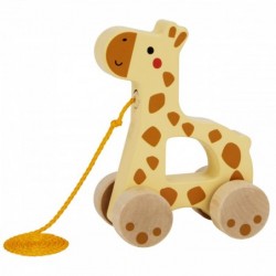 TOOKY TOY Wooden Giraffe to Pull with a String