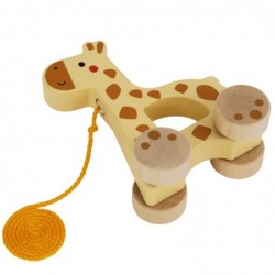 TOOKY TOY Wooden Giraffe to Pull with a String