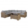 Садовая мебель ZURICH с подушками, стол и угловой диван, рама  алюминий с плетением из пластика, коричневый