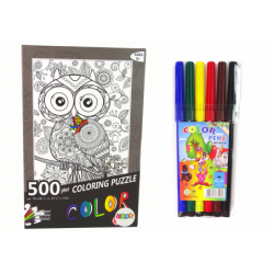 Puzzles to colour 500 Elements Owl