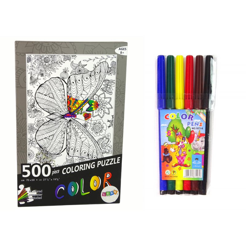 Puzzles to colour 500 Elements Butterfly