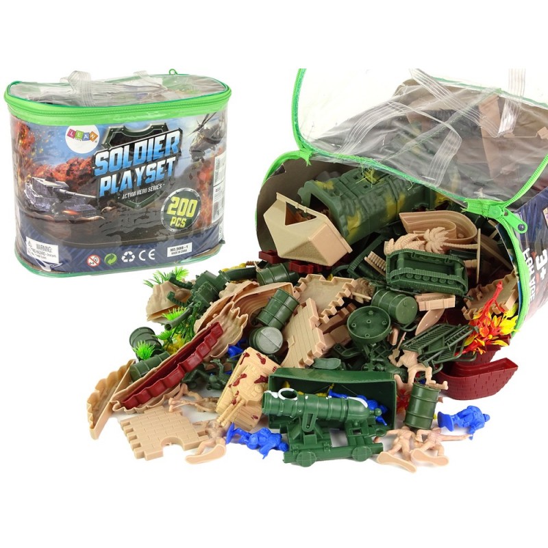 Military set of 200 pieces blocks for children