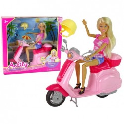 Anlily doll on a Pink Scooter Blonde Hair Helmet
