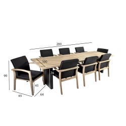Dining set ROYAL with 8 chairs
