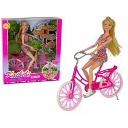 Doll on a Bicycle Plastic Pink