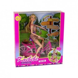 Doll on a Bicycle Plastic Pink