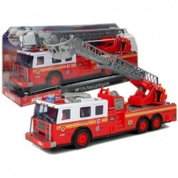 Fire Brigade with Friction Drive Lighting Effects Soundproof Doors Opening Glass Panes Extendable Ladder 38cm