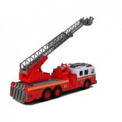 Fire Brigade with Friction Drive Lighting Effects Soundproof Doors Opening Glass Panes Extendable Ladder 38cm