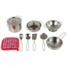 A set of pots and kitchen accessories for children