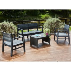 Комплект садовой мебели FUJI стол, скамейка, 2 стула