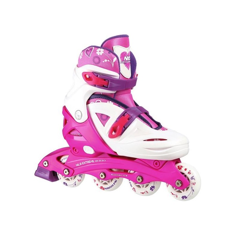 NJ/NA0321 A WHITE-PINK SIZE S (26-30) IN-LINE SKATES NILS EXTREME