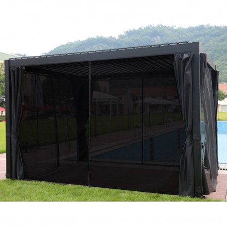 Varikatus MIRADOR 3x4xH2,5m textilene seintega, tumehall