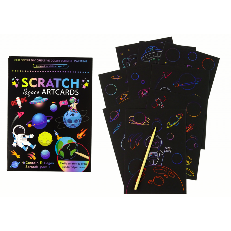 Scratch Coloring Book For Kids Outer Space