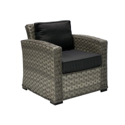Кресло GENEVA с подушками, 78x75xН78см, рама  алюминий с плетением из пластика, цвет  серый