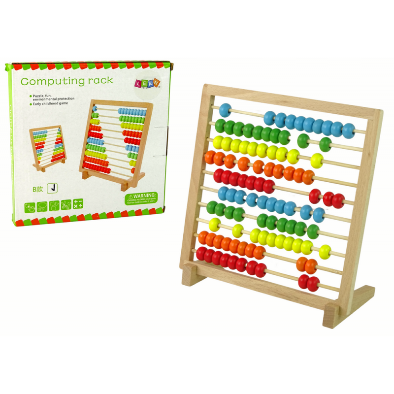 School abacus wooden colorful beads