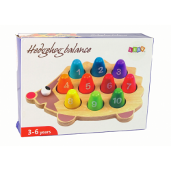 Wooden Educational Hedgehog 10 Colorful Pawns