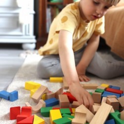 TOOKY TOY Wooden Colorful Blocks for Assembling Montessori Figures